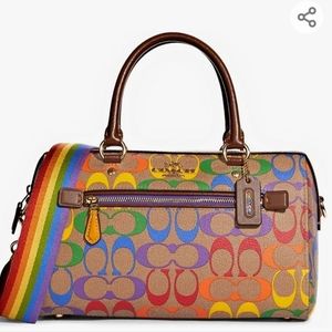 Coach Limited Edition Rainbow Signature Rowan Satchel
